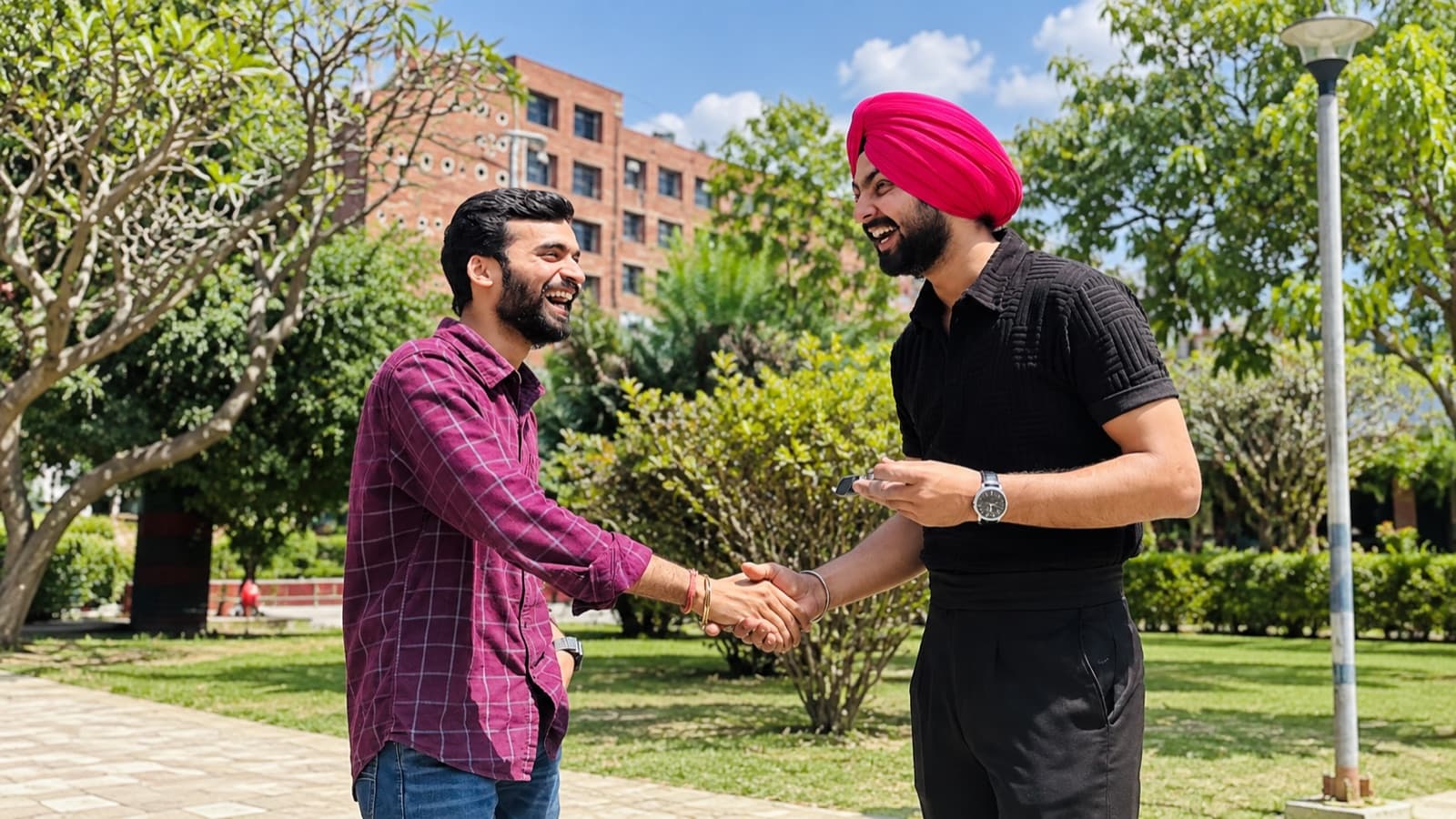 Ramandeep Singh interacting with students